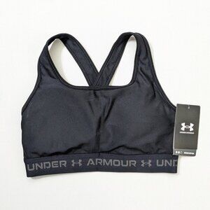 Under Armour Crossback Mid Sports Bra, Black, Women's Medium